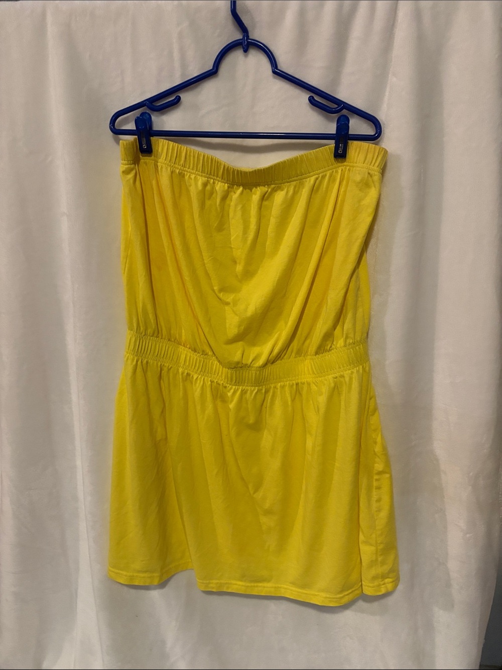Yellow Strapless Summer Dress